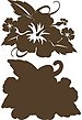 Hibiscus with Leaves Chestnut on Chesnut Laser Cut