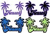 Kauai Word with Palm Laser Cut