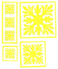 Ti Leaf Quilt Yellow Laser Cuts