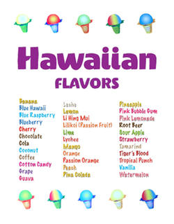Vellum Hawaiian Shave Ice Flavors