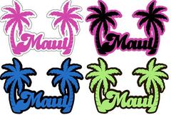 Maui Word with Palm Laser Cut
