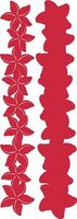 Retro Plumeria Crimson on Crimson Laser Cut Border